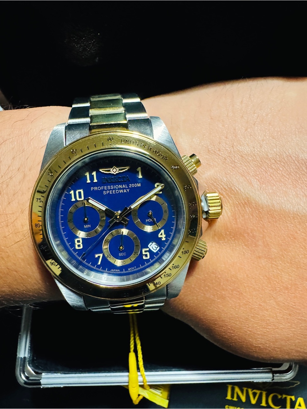 Invicta Two-Tone Blue Dial Speedway Chronograph Watch